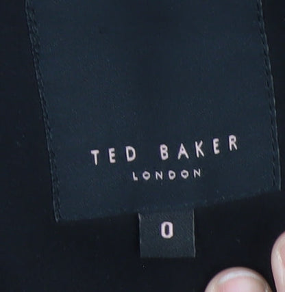Womens UK Size 8 Ted Baker Black Overcoat