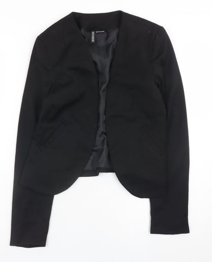 H&M Women’s Black Slim Fit Open Front Blazer Size 6