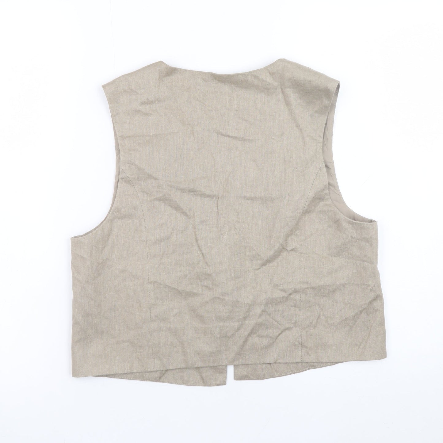 Womens UK Size M Zara Regular Beige Suit Waistcoat