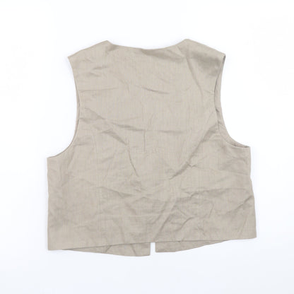 Womens UK Size M Zara Regular Beige Suit Waistcoat