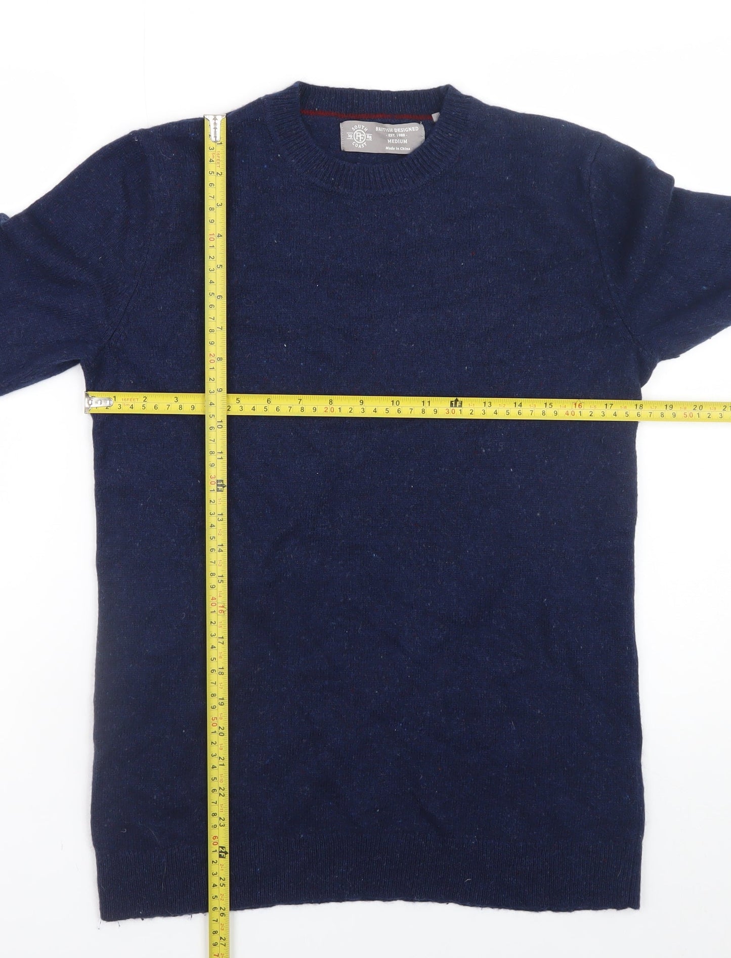 Mens UK Size M South Coast Blue Pullover Jumper
