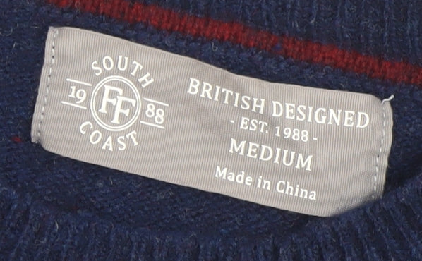 Mens UK Size M South Coast Blue Pullover Jumper