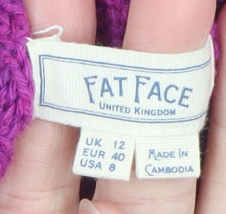Womens UK Size 12 Fat Face Purple Pullover Jumper
