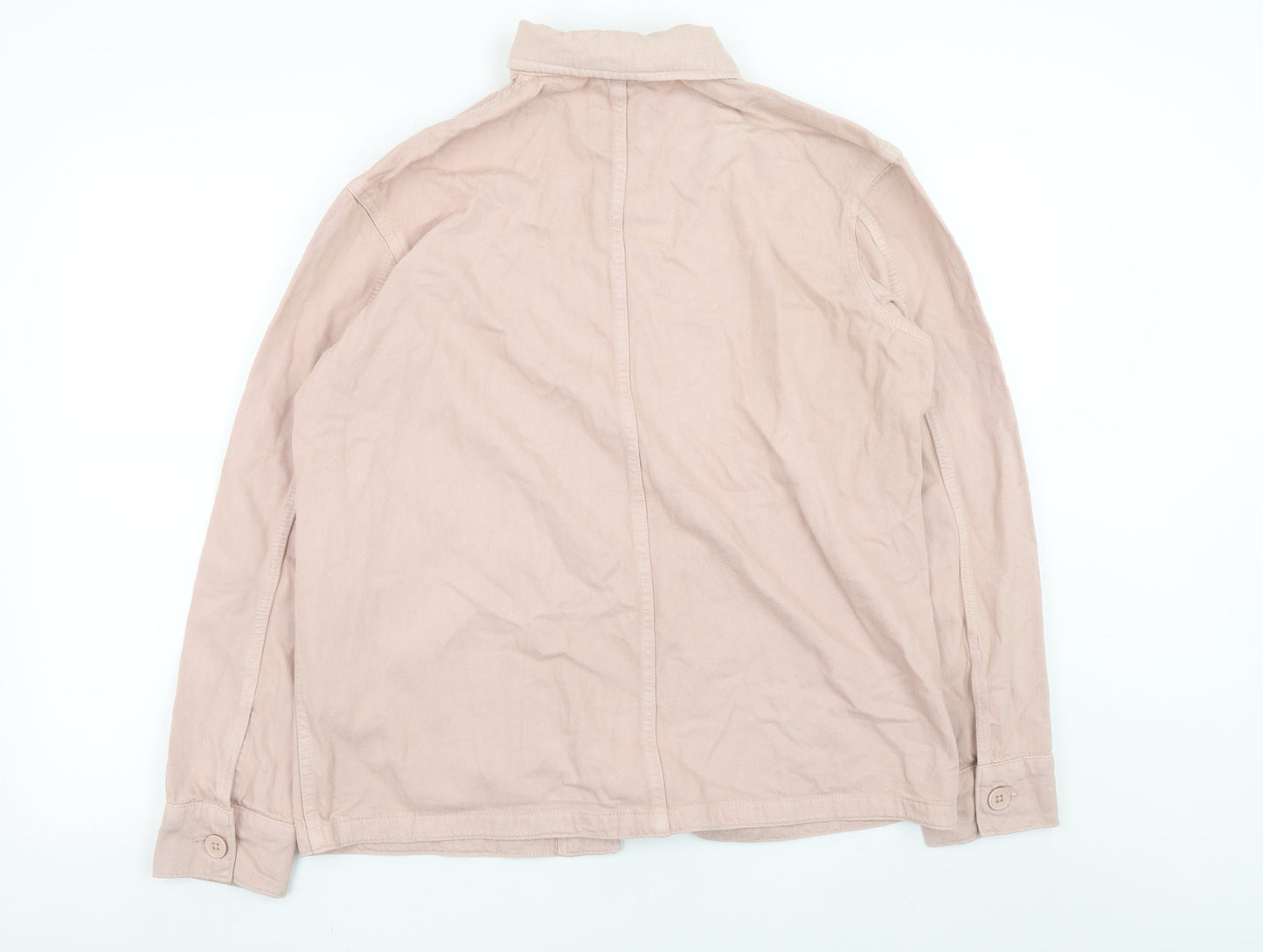 Zara Men Beige Cotton Button-Up Overshirt Jacket Size S
