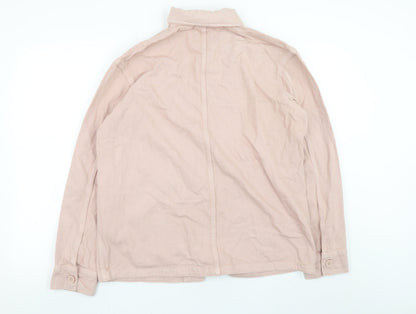 Zara Men Beige Cotton Button-Up Overshirt Jacket Size S