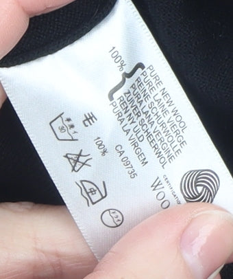 Womens UK Size M John Smedley Black Wrap Jumper