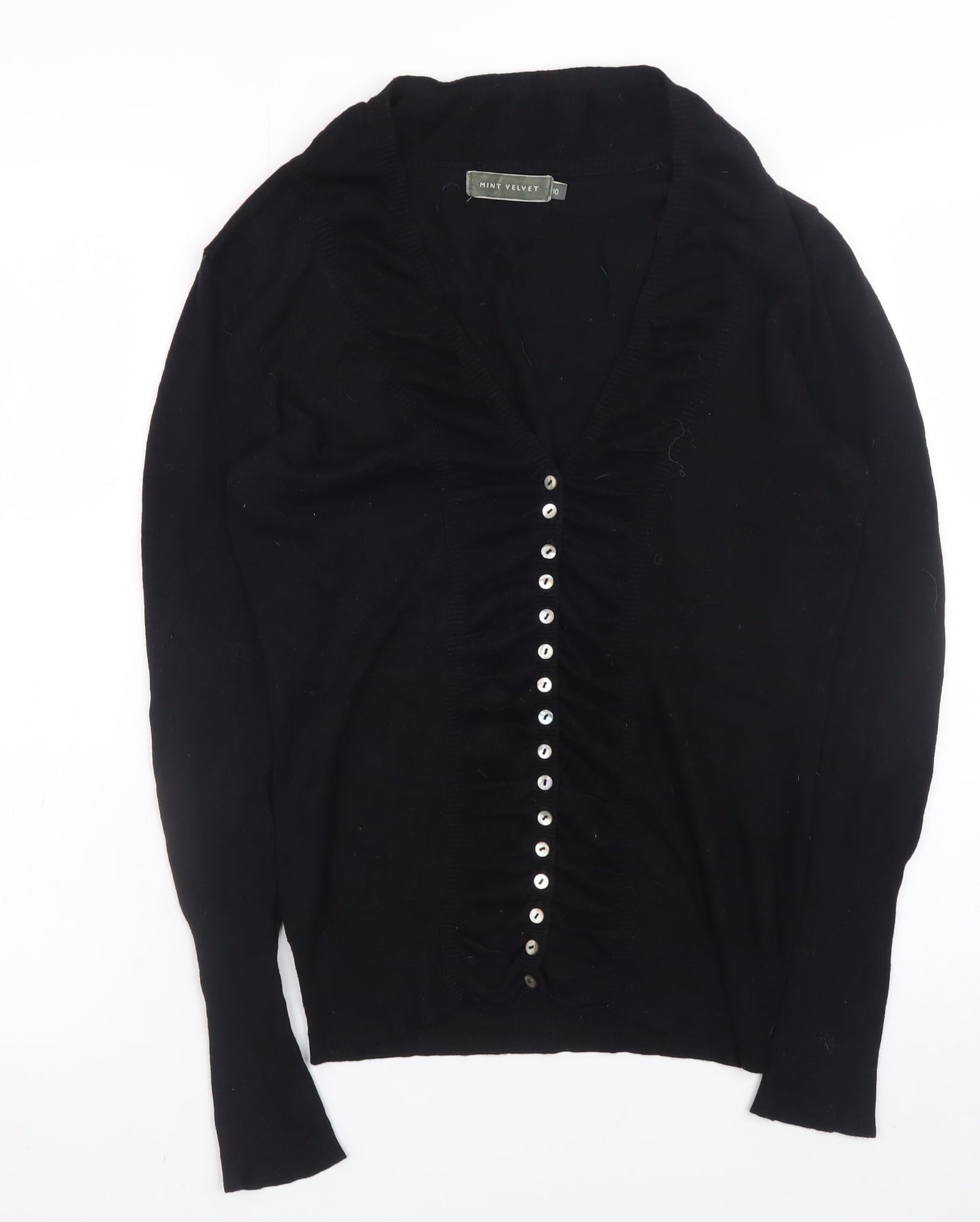 Womens UK Size 10 Mint Velvet Black Cardigan Jumper