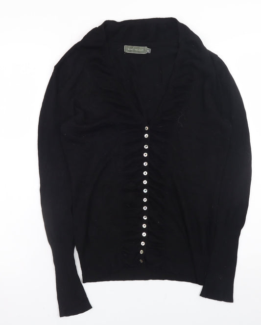 Womens UK Size 10 Mint Velvet Black Cardigan Jumper