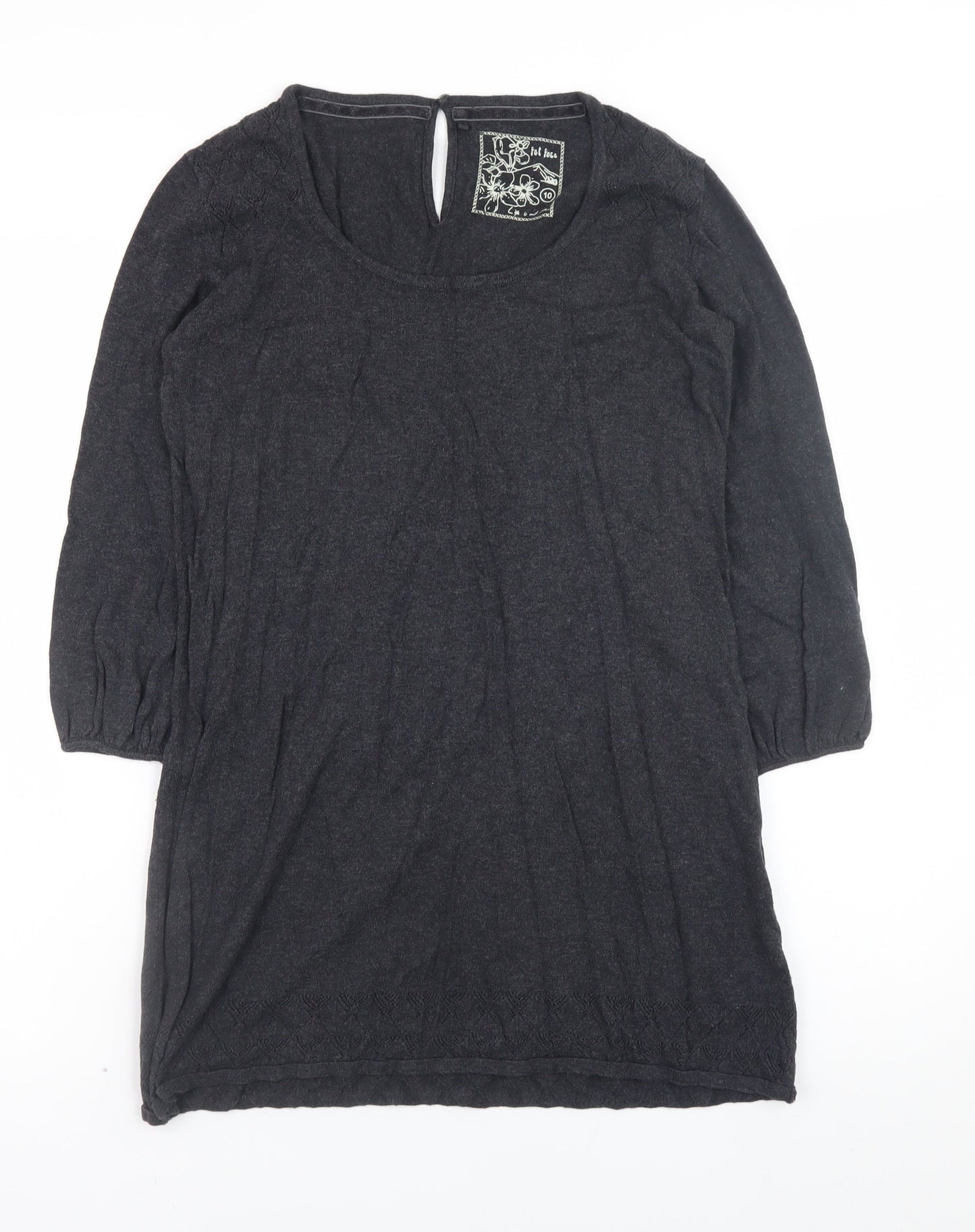 Womens UK Size 10 Fat Face Black Pullover Jumper