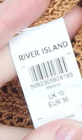 Womens UK Size 10 River Island Brown Pullover Jumper