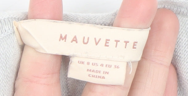 Womens UK Size 8 Mauvette Grey Pullover Jumper