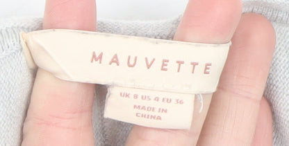Womens UK Size 8 Mauvette Grey Pullover Jumper