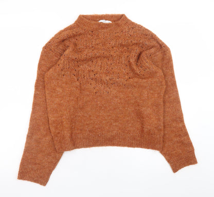 Womens UK Size S MNG Brown Pullover Jumper