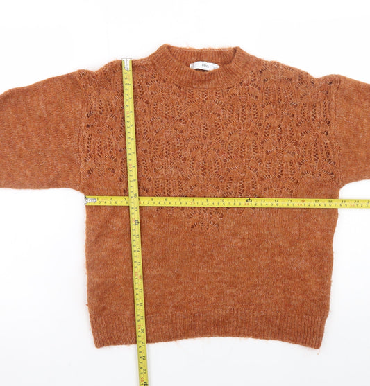 Womens UK Size S MNG Brown Pullover Jumper