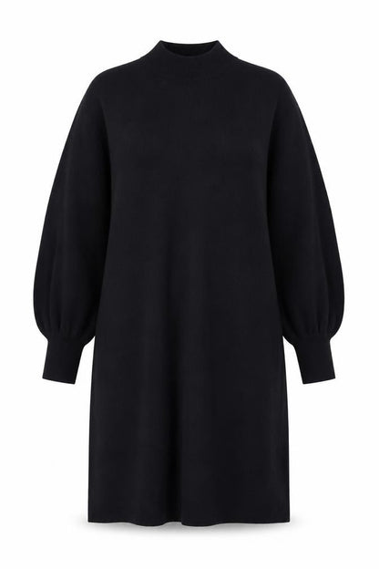 Vero Moda Women Black Size 18 Knit High Neck Long Sleeve Sweater Dress