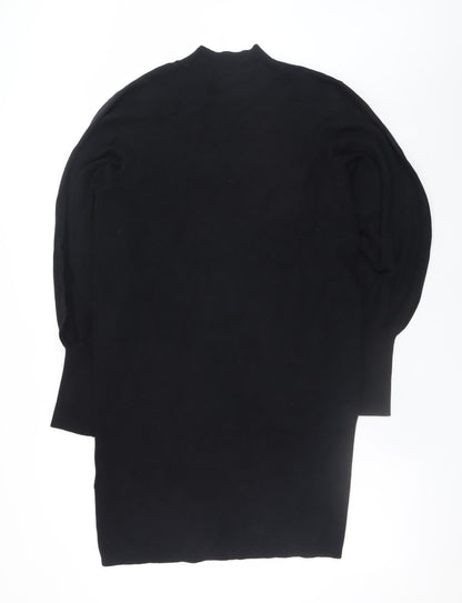 Vero Moda Women Black Size 18 Knit High Neck Long Sleeve Sweater Dress