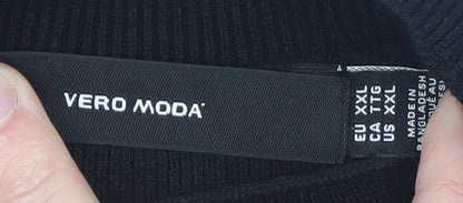 Vero Moda Women Black Size 18 Knit High Neck Long Sleeve Sweater Dress
