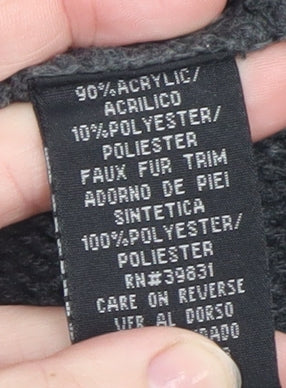 XOXO Womens Grey Sleeveless Faux Fur Trim Knit Vest Jumper Size S
