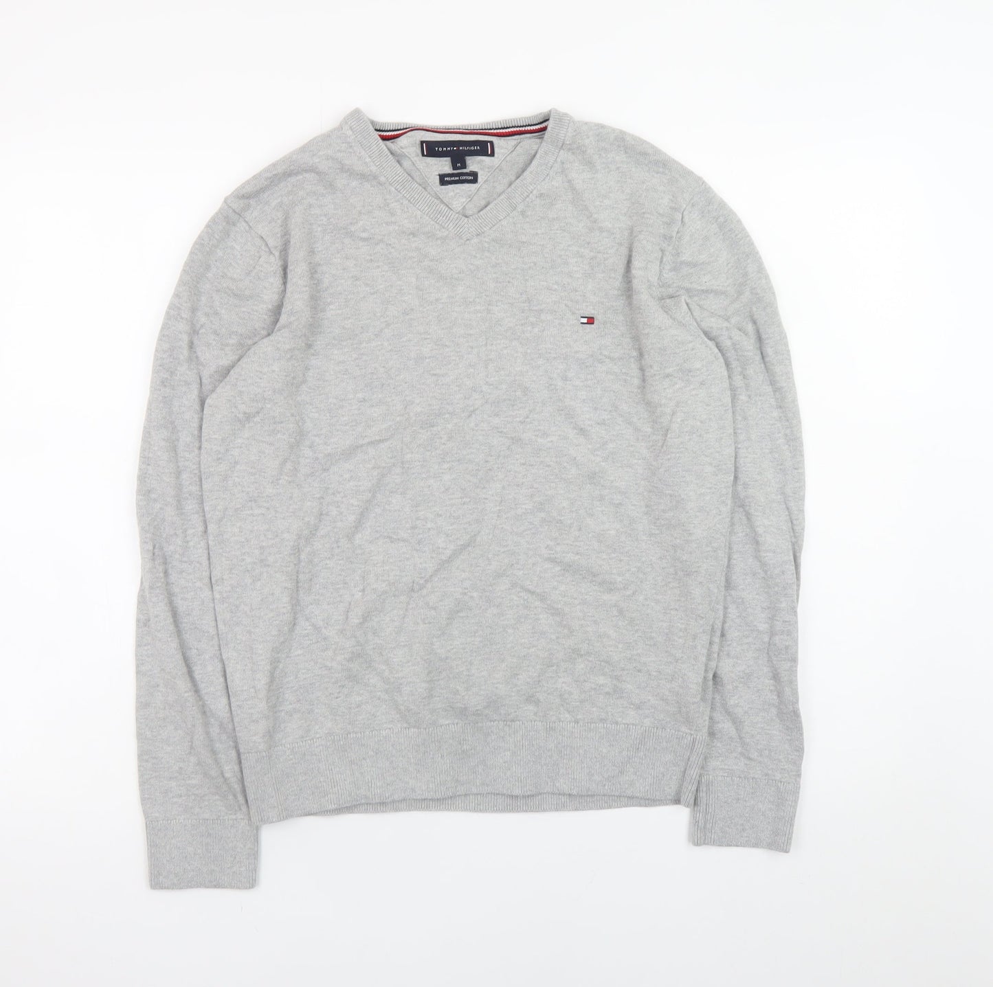 Mens UK Size M Tommy Hilfiger Grey Pullover Jumper