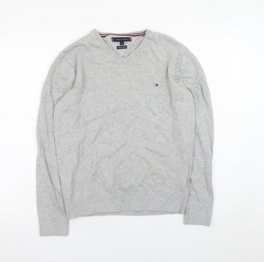 Mens UK Size M Tommy Hilfiger Grey Pullover Jumper