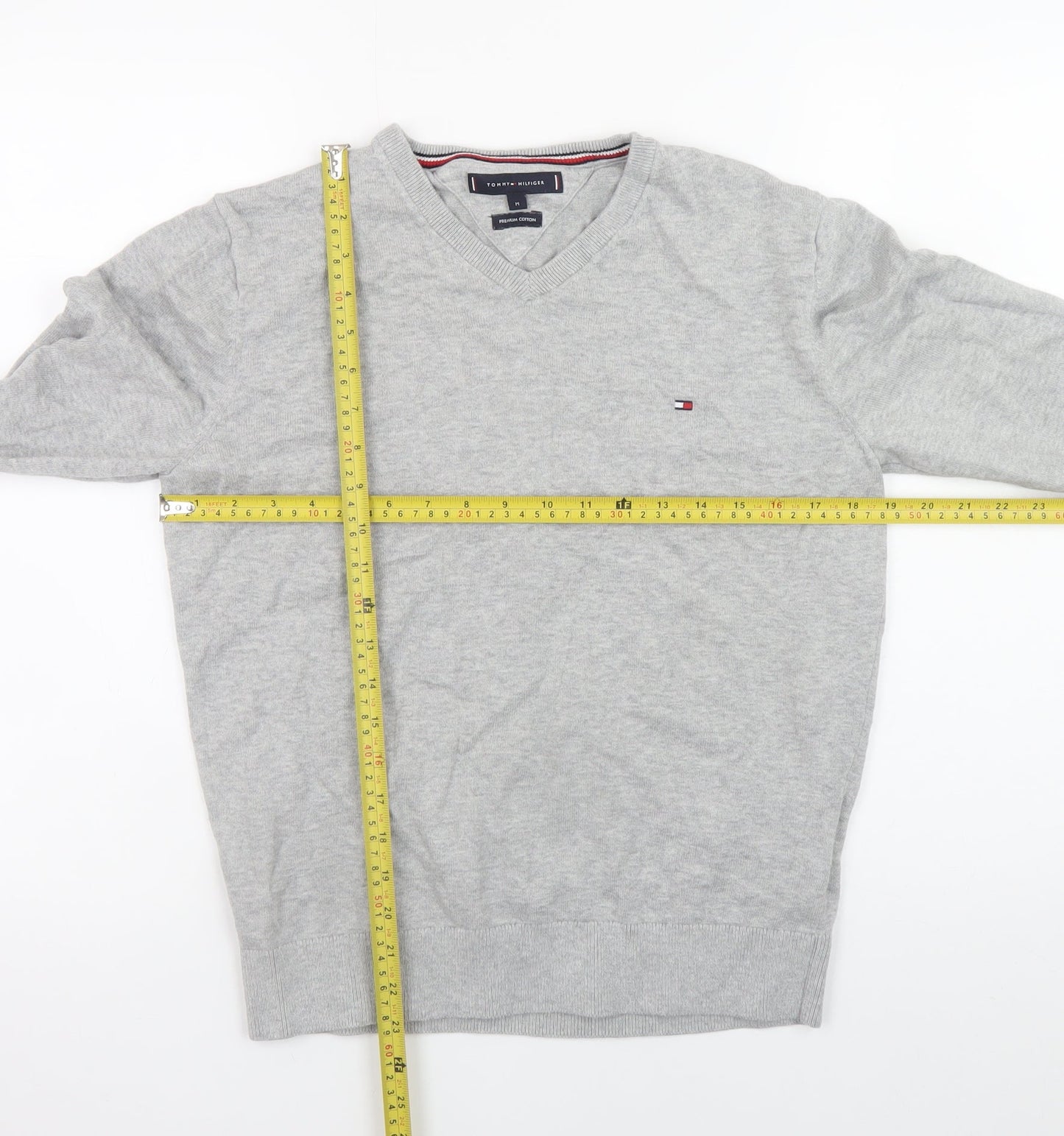 Mens UK Size M Tommy Hilfiger Grey Pullover Jumper