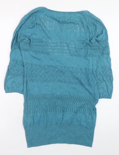 Womens UK Size 8 Fat Face Blue Pullover Jumper