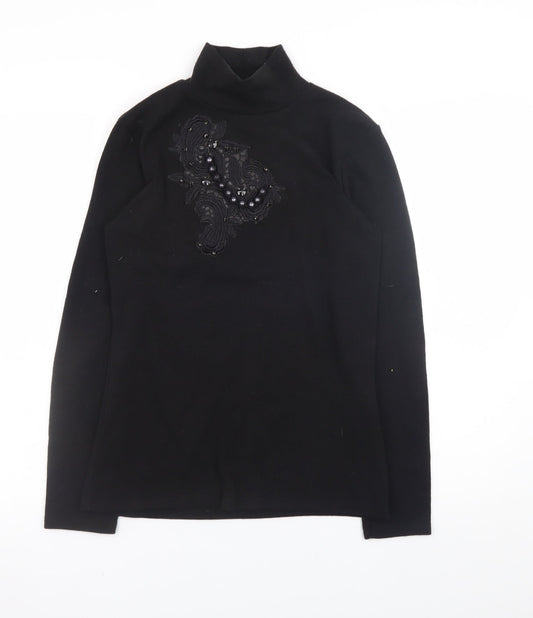 Womens UK Size M Zara Black Pullover Jumper