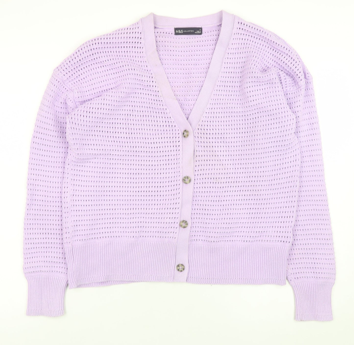 Womens UK Size M Marks and Spencer Purple Cardigan Jumper