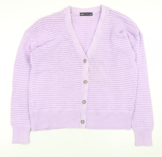 Womens UK Size M Marks and Spencer Purple Cardigan Jumper
