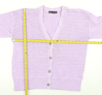 Womens UK Size M Marks and Spencer Purple Cardigan Jumper
