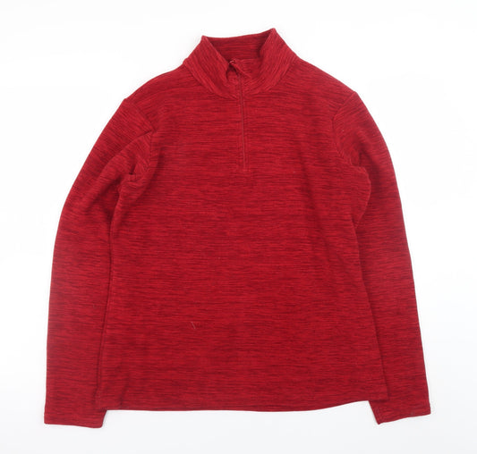 Mountain Warehouse Womens Red Fleece Half Zip Jacket Size 12