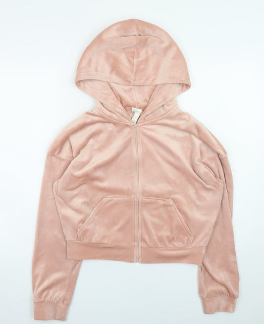 Womens UK Size 12 H&M Pink Full Zip Hoodie