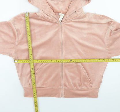 Womens UK Size 12 H&M Pink Full Zip Hoodie