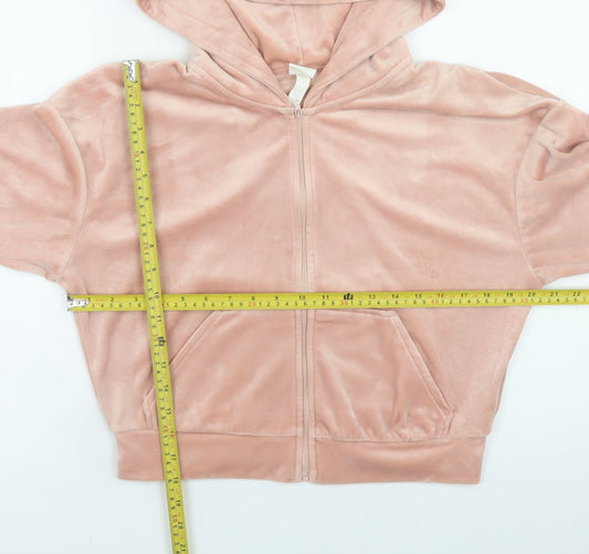 Womens UK Size 12 H&M Pink Full Zip Hoodie