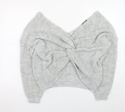 Womens UK Size S Quiz Grey Pullover Jumper