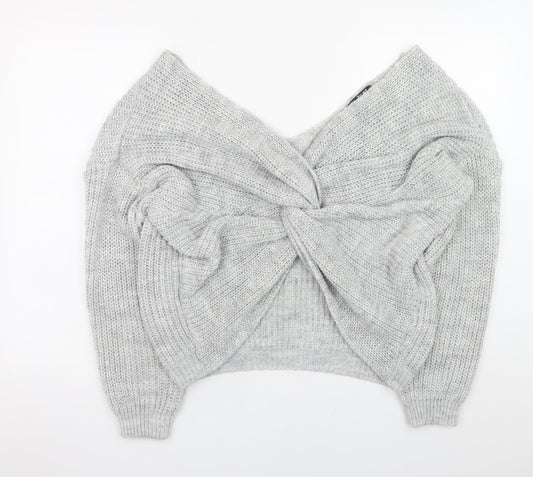 Womens UK Size S Quiz Grey Pullover Jumper