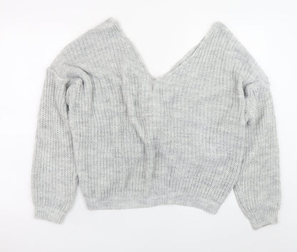 Womens UK Size S Quiz Grey Pullover Jumper