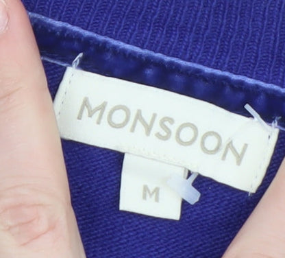 Womens UK Size M Monsoon Blue Cardigan Jumper