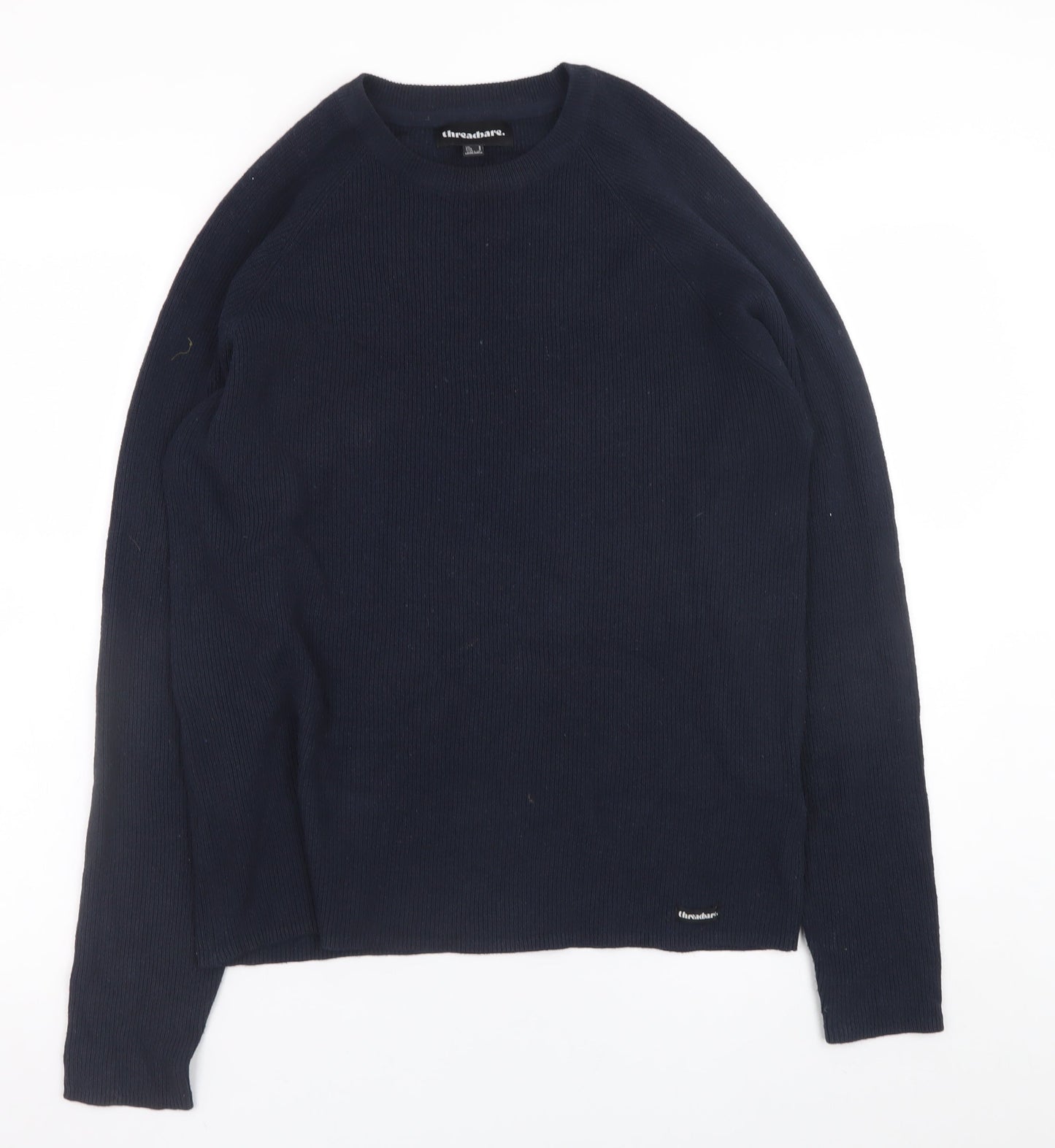 Mens UK Size S Threadbare Blue Pullover Jumper