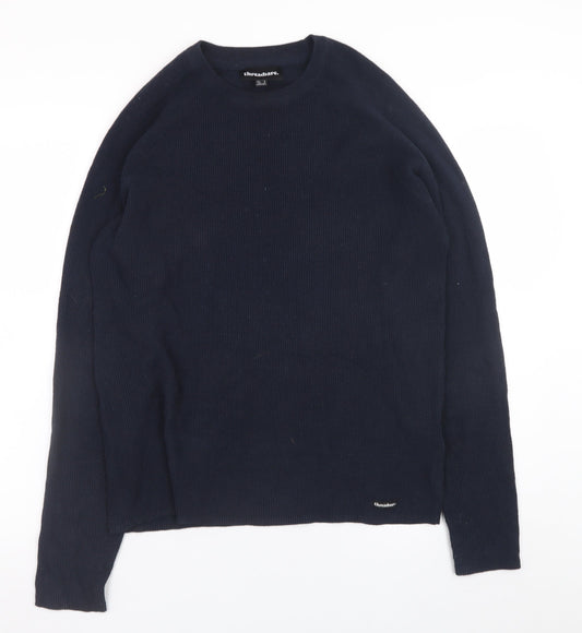 Mens UK Size S Threadbare Blue Pullover Jumper