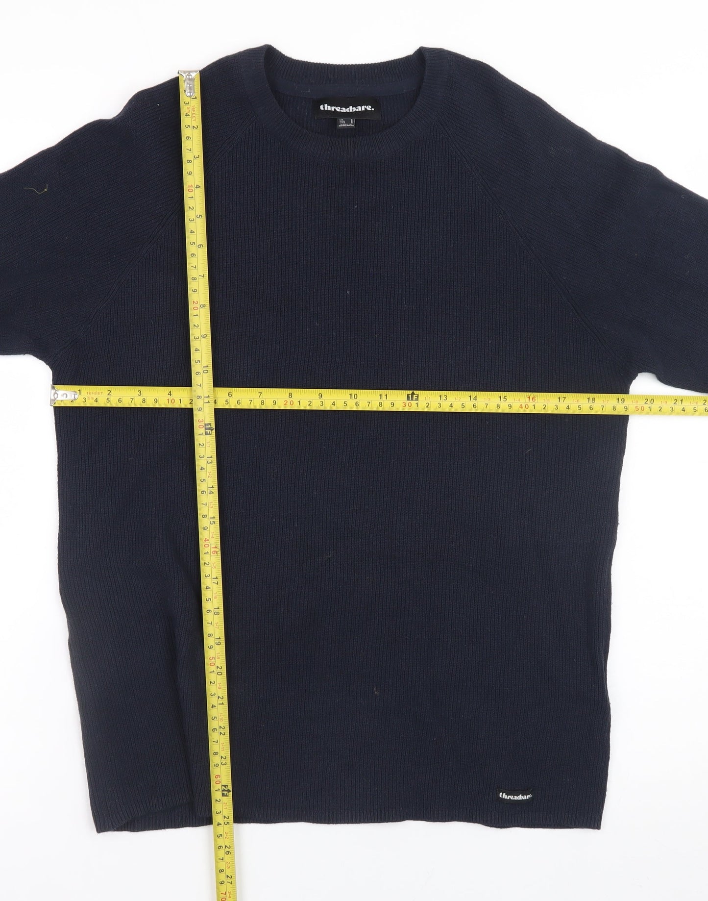 Mens UK Size S Threadbare Blue Pullover Jumper