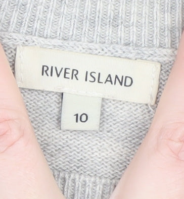 Womens UK Size 10 River Island Grey Pullover Jumper