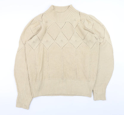 Womens UK Size 14 Fat Face Beige Pullover Jumper