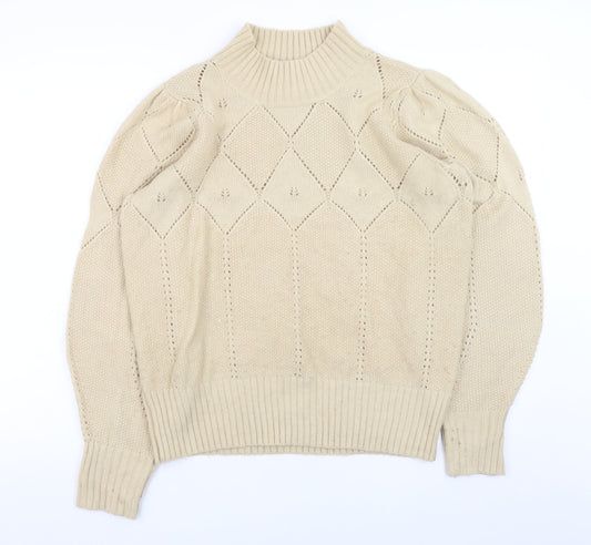 Womens UK Size 14 Fat Face Beige Pullover Jumper