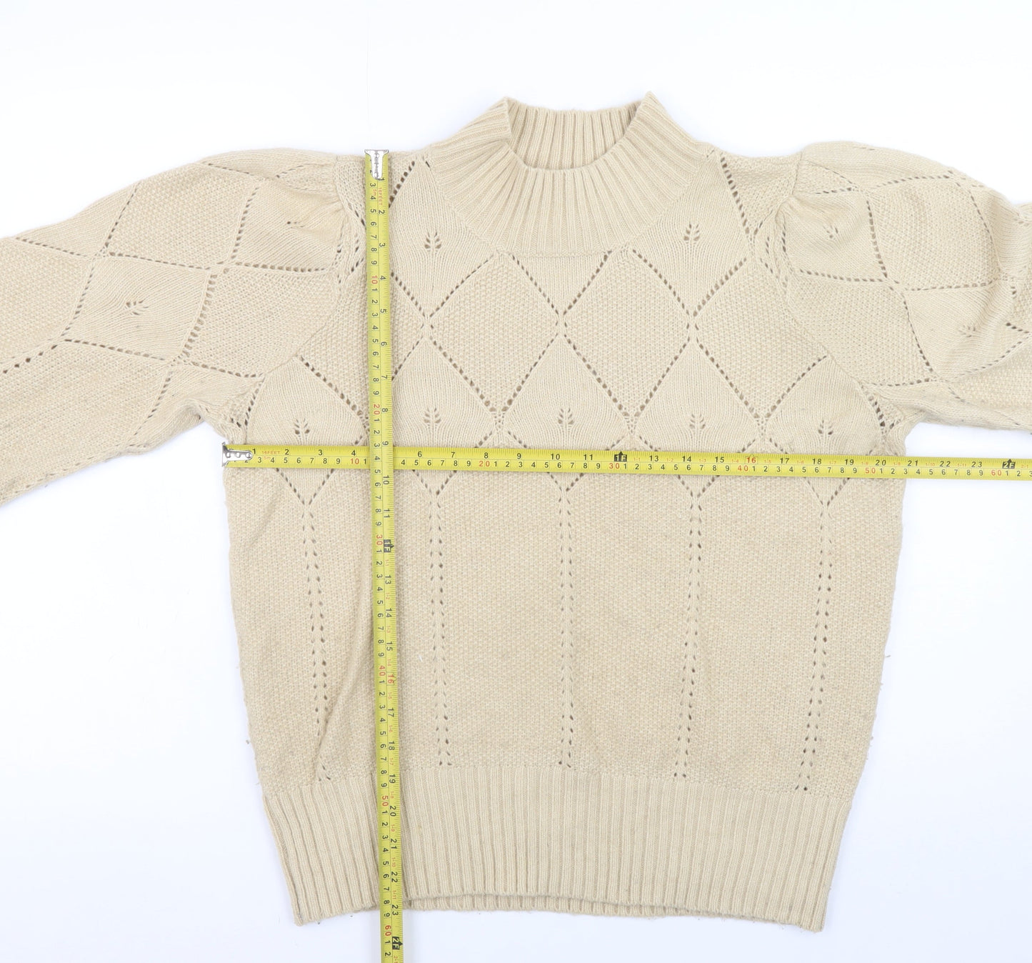 Womens UK Size 14 Fat Face Beige Pullover Jumper