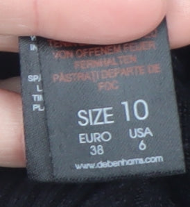 Womens UK Size 10 Debenhams Black Cardigan Jumper