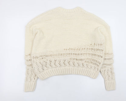 Womens UK Size M Marks and Spencer Ivory Pullover Jumper