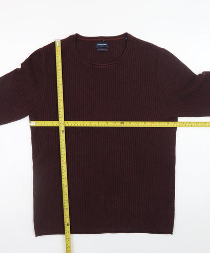 Mens UK Size M JACK & JONES Brown Pullover Jumper
