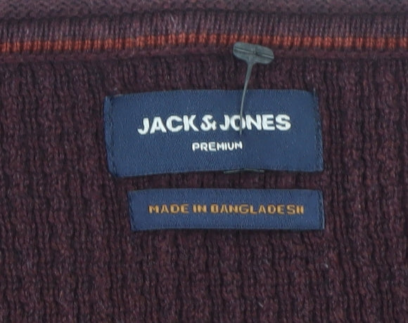 Mens UK Size M JACK & JONES Brown Pullover Jumper