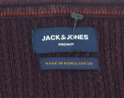 Mens UK Size M JACK & JONES Brown Pullover Jumper